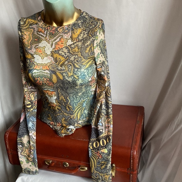 Top shop printed sheer body suit - Picture 4 of 7